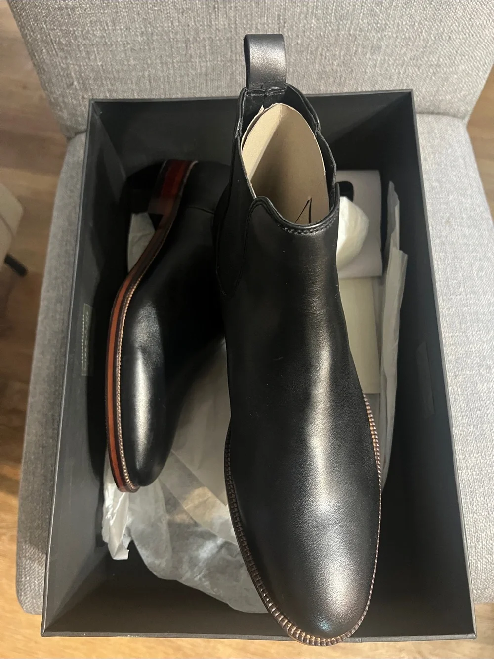Bloomingdales The Mens Store Black Leather Men’s Chelsea Boots